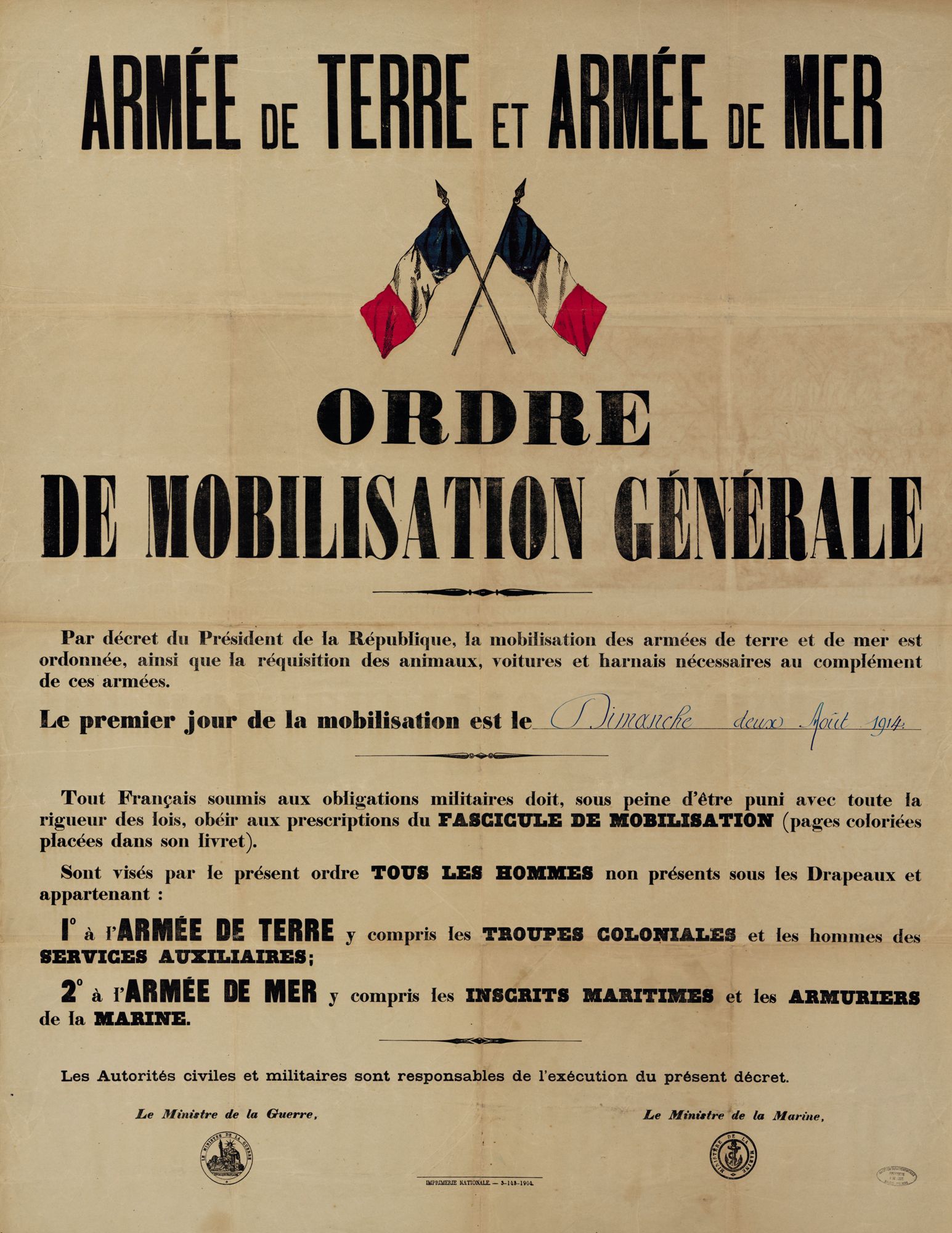 Les Hautes-Pyrénées dans le Grande Guerre . La mobilisation des hommes