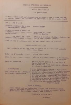 Notice individuelle de Marie-Thérèse Boclet proposée à la médaille des épidémies (1923) - ADHP, 1 M 331