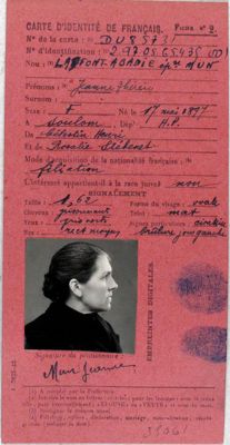 Fiche de Jeanne Laffont-Abadie épouse Mun (1944) - 34 W 122