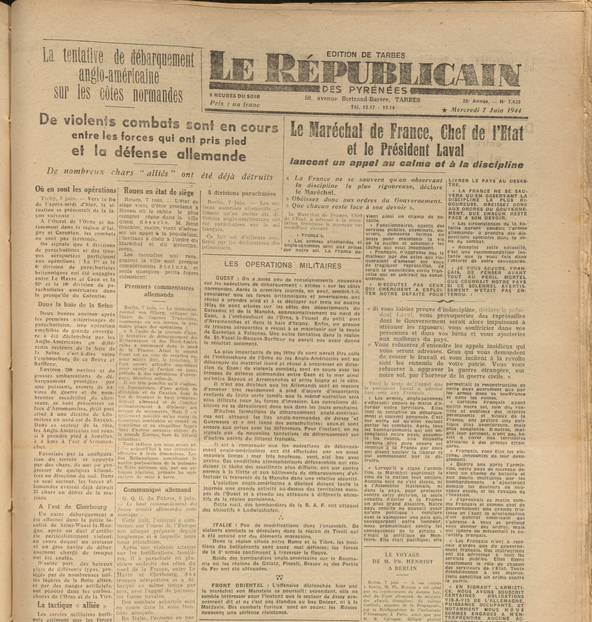 Les échos du 6 juin 1944 dans les Hautes-Pyrénées 