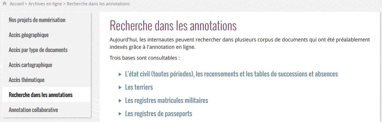 Recherche dans les annotations