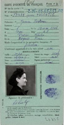 fiche d'identité d'Hortense Valentie, habitante d'Ozon (ADHP - 34 W 118)