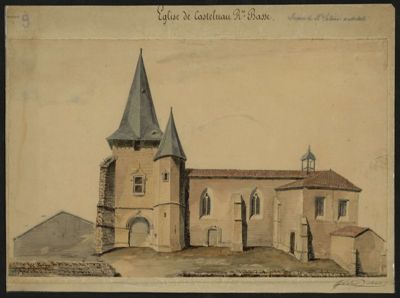Église de Castelnau-Rivière-Basse par Jean-Jacques Latour (1812-1868), sans date, 18 Fi 899