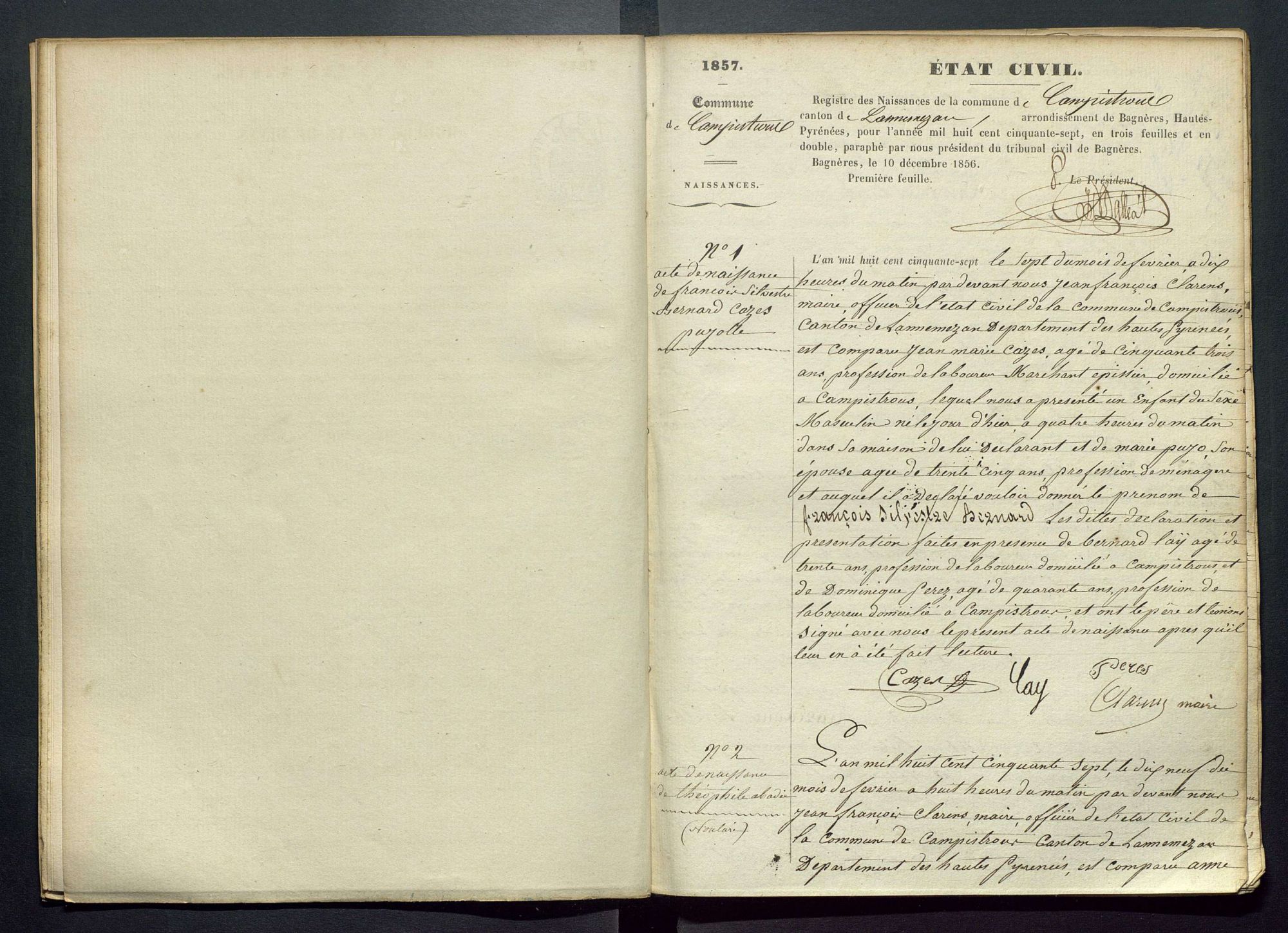 Naissances de Campistrous (1857), 2 E 3/707