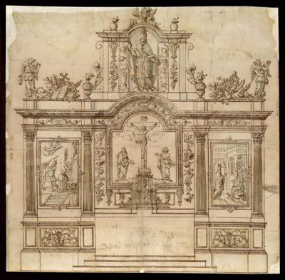 Retable et tabernacle de l'Eglise Saint Blaise d'Ossun, par Marc Ferrère, (1705-1706), 17 Fi 3