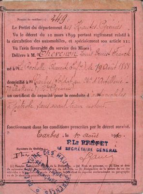 Certificat de capacité de Louis Thévenon (1910) - ADHP, 1507 W 1